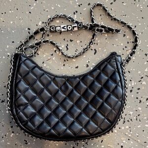 Black Quilted Chain Shoulder Bag